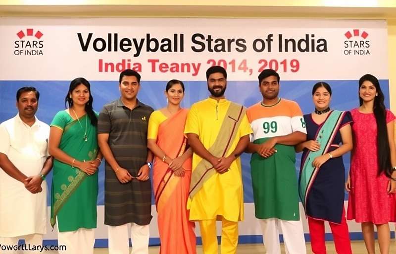 Regional Teams in Volleyball Stars of India Volleyball Stars of India regional teams showcase with players in traditional attire from different Indian states